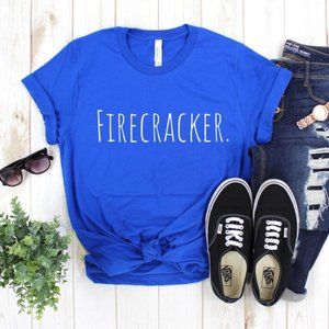 Firecracker 4th of July Tshirt Blue NEW NWT
